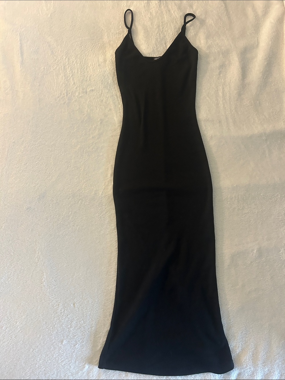 Fashion Nova Black Maxi Slip Dress with Spaghetti Straps